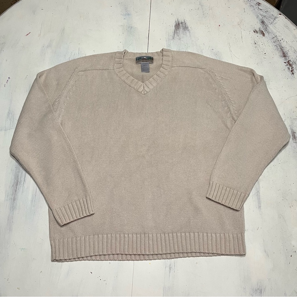 Vintage EMS Eastern Mountain Sports Women’s Cotton Pullover Sweater Tan M